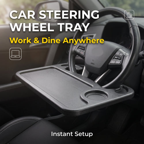 🔥Hot Sale🔥Multifunctional Steering Wheel Dining Table Car Steering Wheel Tray