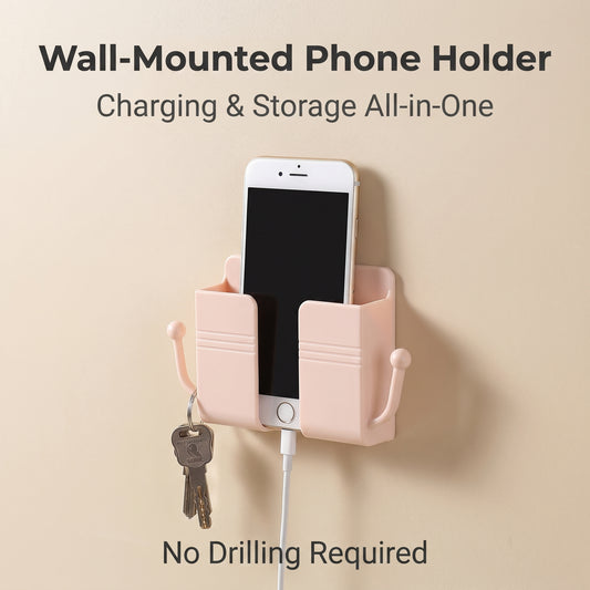 ✨50%off ✨Wall-mounted storage box, adhesive bedside phone holder, phone charging stand, remote control storage rack