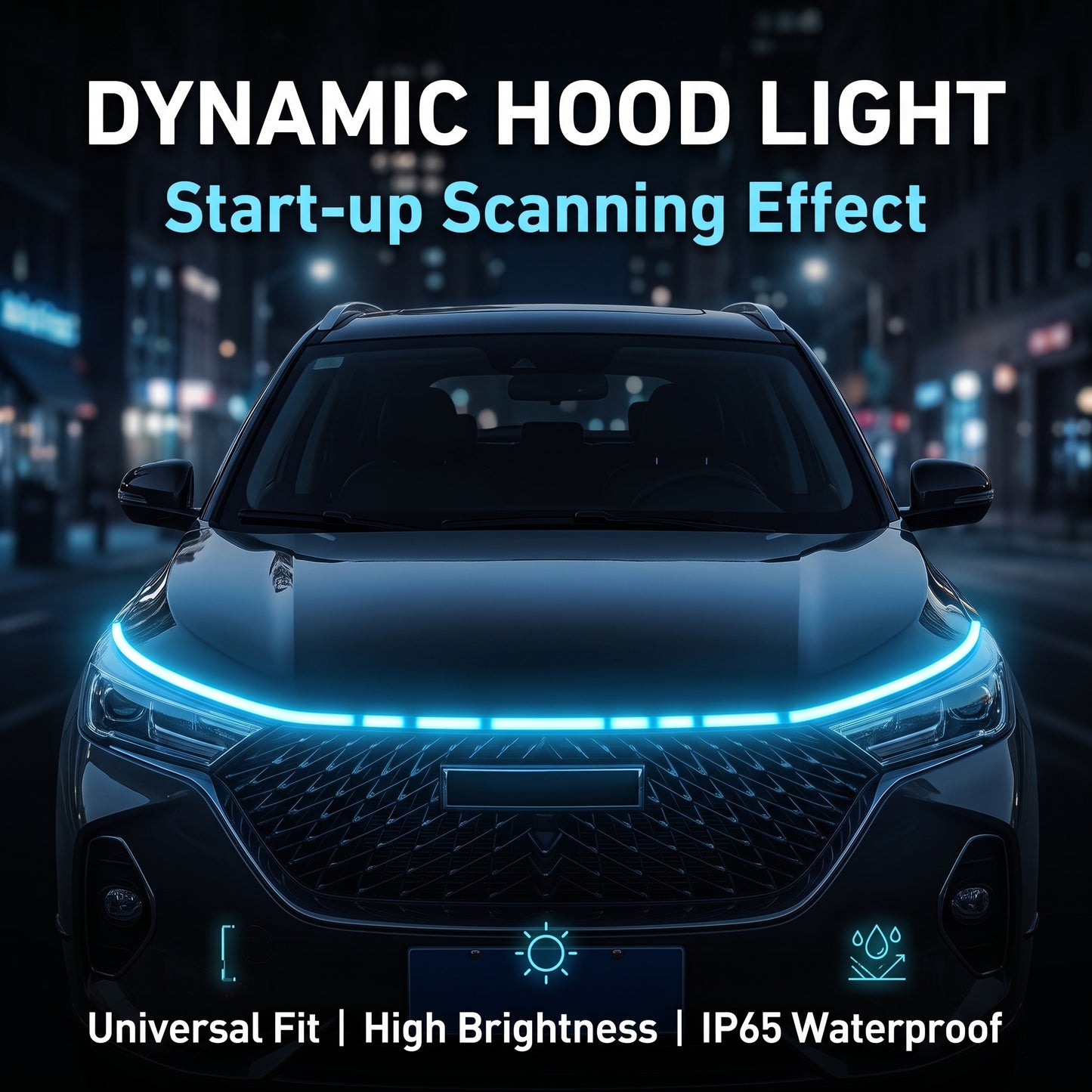 ✨50%off✨Universal LED Car Hood Dynamic Scan Light Strip | 10V-16V Waterproof IP65 Hood Atmosphere Daytime Running Lights