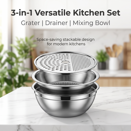 📢 Limited-Time Special!! ⏰ Stainless Steel Strainer with 3-in-1 Slicer, Dicer, and Grater (3CGS1)