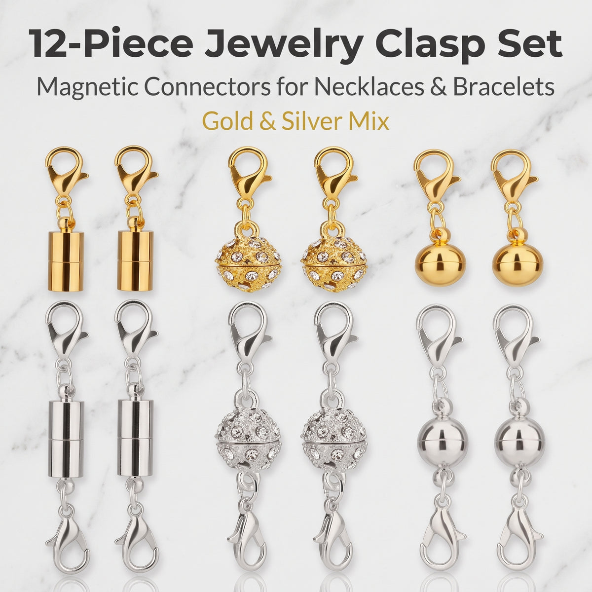🔥12/24pcs Magnetic Necklace Clasps and Closures Necklace Clasps