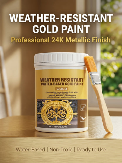 💥Buy one get one free🔥Water-Based Weather-Resistant Gold Paint
