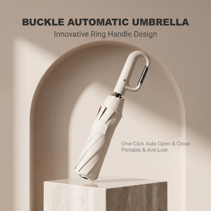 ☂️50%off☂️10-Bone Windproof Automatic Umbrella | UPF 50+ UV Blocking Sun & Rain Travel Compact Umbrella with Innovative Carabiner Handle | Large Foldable Business Parasol