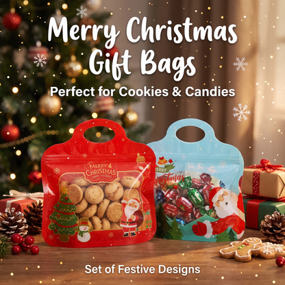 🎅LAST DAY SALE🎄Bestseller Self-Sealing Christmas Candy and Cookie Bags🍪Festive Self-Seal Treat Bags
