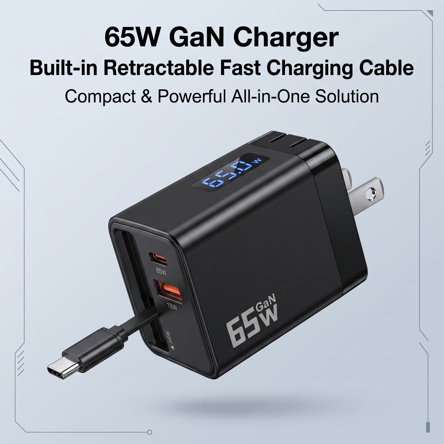 ✨Buy 1 Get 1 Free✨65W fast charging retractable cable charger head
