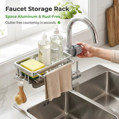 🔥 50% Off ✨ Kitchen Sink Faucet Storage Rack