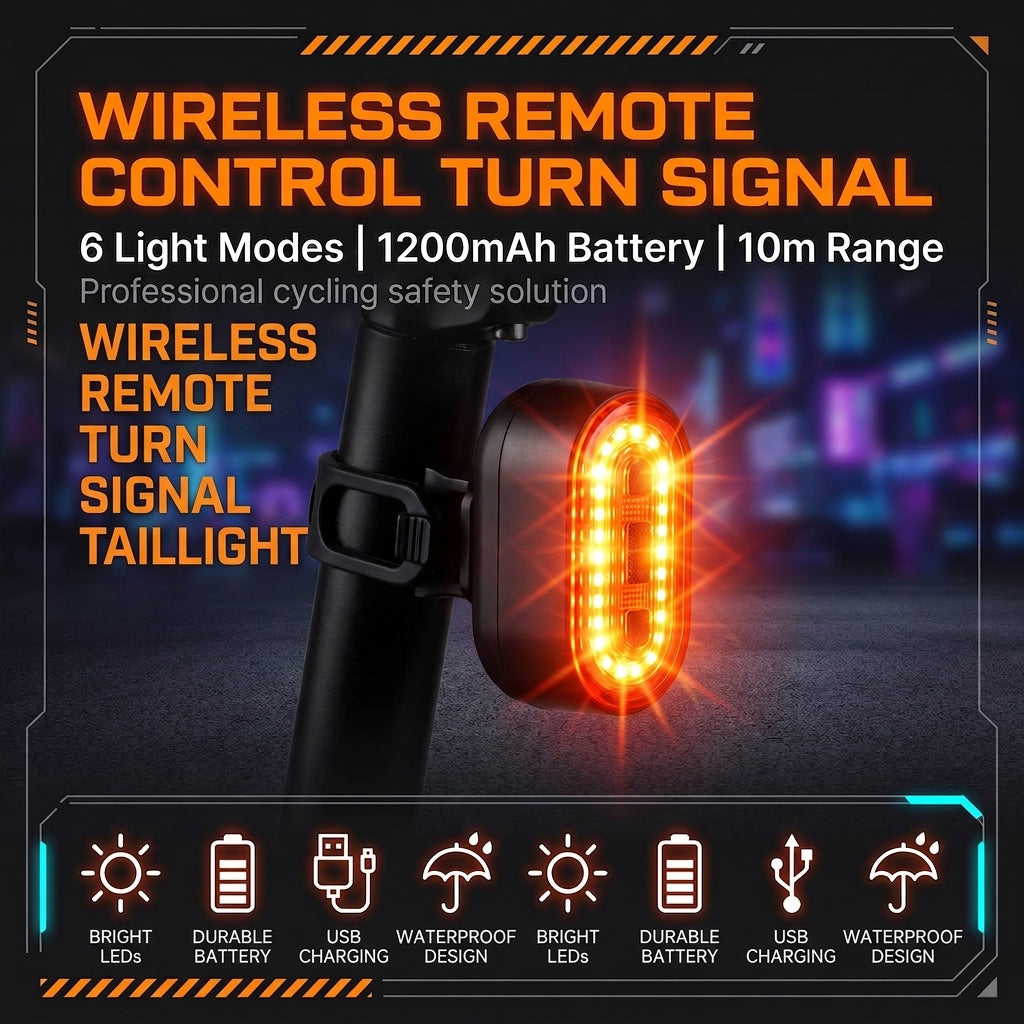 🚲 Half-price offer for the first 50 customers 💡 Smart bike safety light (with wireless remote) — multi-mode, USB rechargeable, safe and reliable ✨