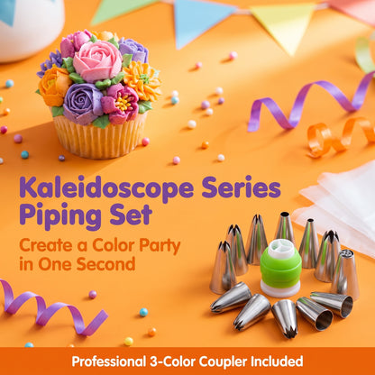 🍰 Enjoy 50% off now! 🔥 Flower-shaped piping tip set—perfect for DIY buttercream cake decorations featuring tulips and roses.