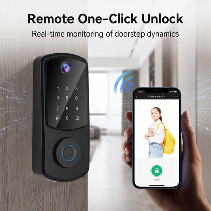 🔥First 100 orders get 50% OFF!🔥Automatic Fingerprint Smart Lock with Cat Eye Capture, Password Spherical Auxiliary Door Lock