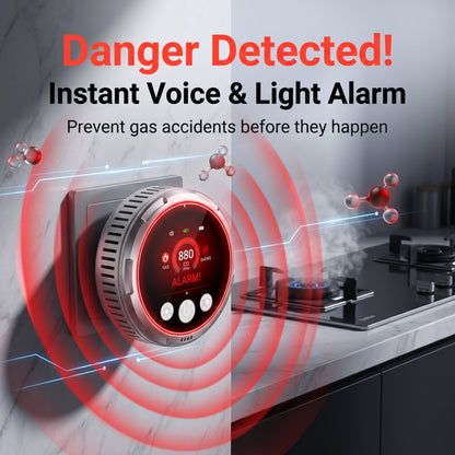 🔥Today Only 50% OFF🔥5‑in‑1 Gas Detector | Temp Humidity CO Gas Leak Smoke Alarm 🚨