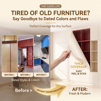 📢📢 Buy 1 Get 1 Free⏰ ✨Self-adhesive PET matte cabinet film, waterproof and oil-proof, aluminum foil backing, furniture renovation sticker.