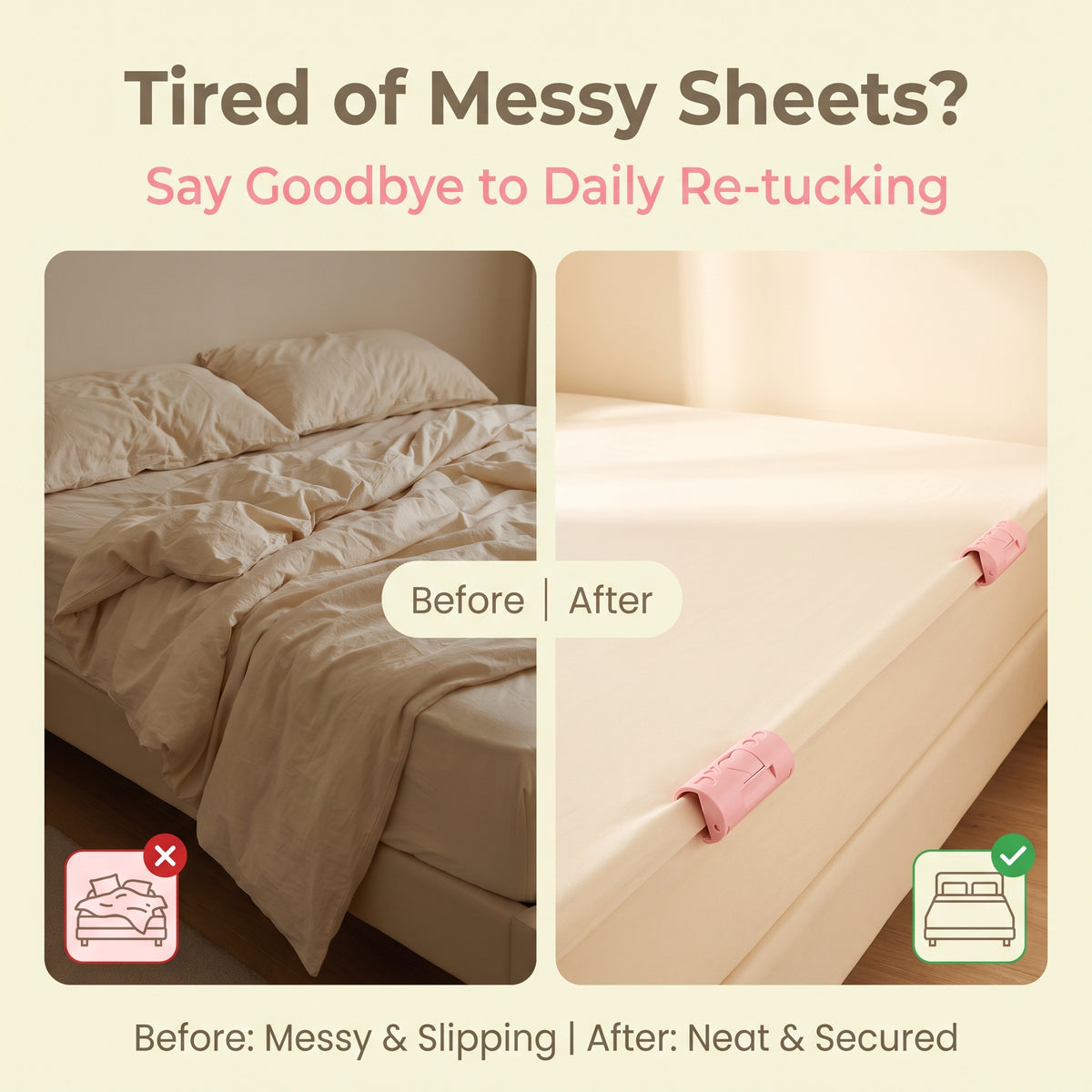 💕Buy 1 Get 1 Free🎁🛏️Smart Bed Sheet Holder Clips-Secure & Easy Fit