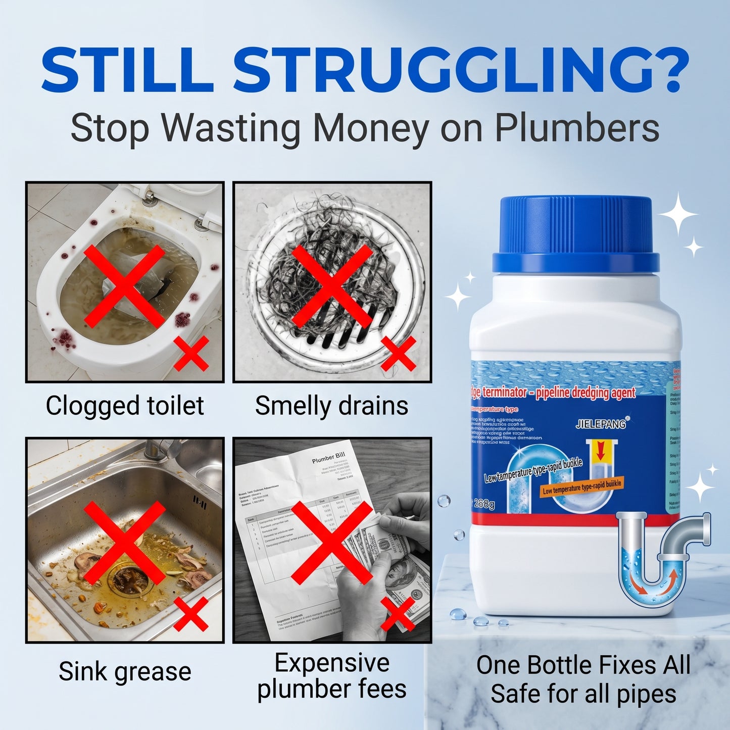 【Factory direct sales】Powerful Sink & Drain CleanerThe ideal and most practical pipe cleaner