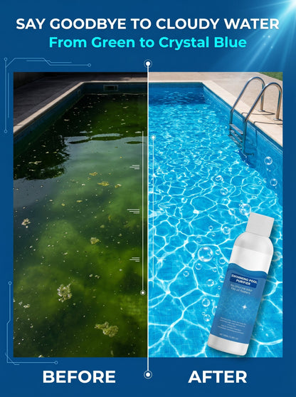 💧 Swimming Pool Purifying Liquid – Crystal Clear Water, Zero Hassle! ✨ Say goodbye to green water & harsh chemicals – just pure, fresh swimming every time. 🏊‍♂️💙