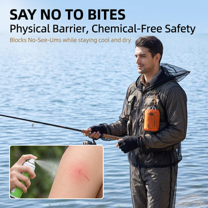 ✨50%off🦟4-Piece Ultra-Light Anti-Mosquito Mesh Suit | High-Visibility No-See-Um Mesh Jacket, Pants, Gloves & Socks Set | Adjustable Breathable Bug Gear for Camping, Fishing & Outdoor Hiking