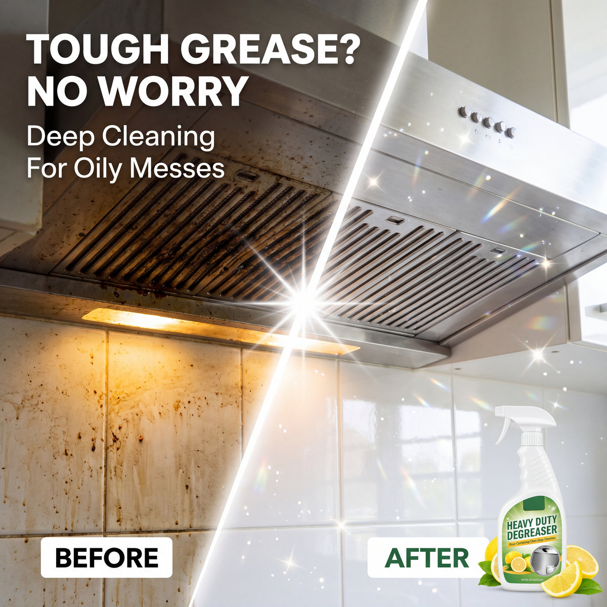 ✨Buy 1 Get 1 Free (for the first 50 customers)🎁🎉Kitchen degreaser🌿Powerful oil and stain removal with a fresh lemon scent