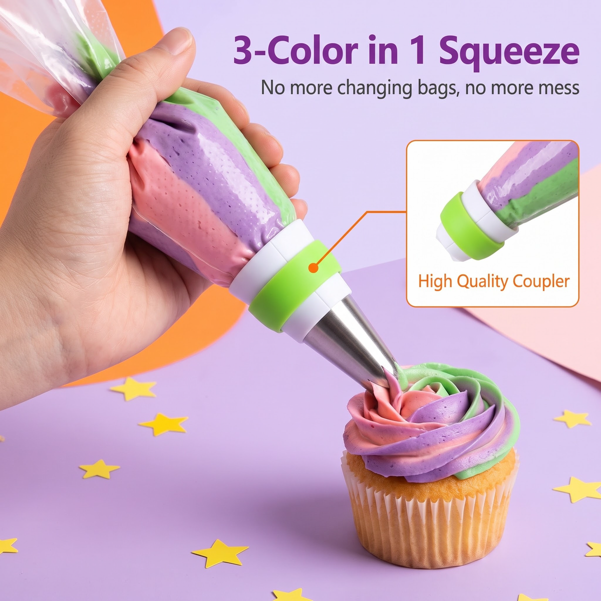 🍰 Enjoy 50% off now! 🔥 Flower-shaped piping tip set—perfect for DIY buttercream cake decorations featuring tulips and roses.