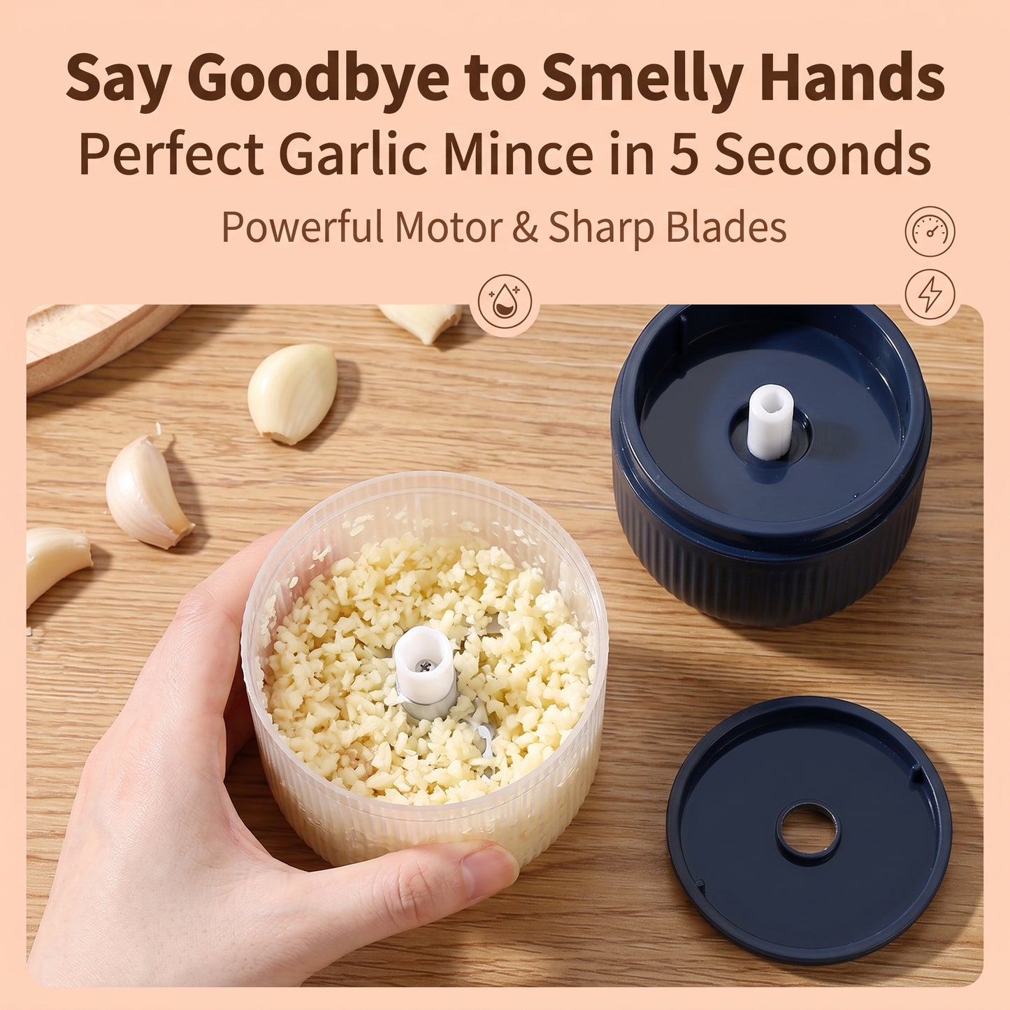 🔥50%off🔥USB Rechargeable Wireless Mini Food Chopper, Electric Blender for Garlic, Meat & Baby Food