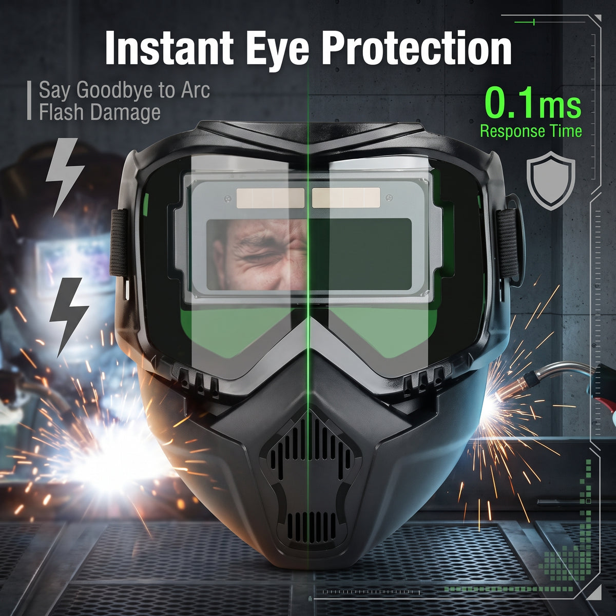 ⏳Limited time 50% OFF⏳Auto-Darkening Welding Mask