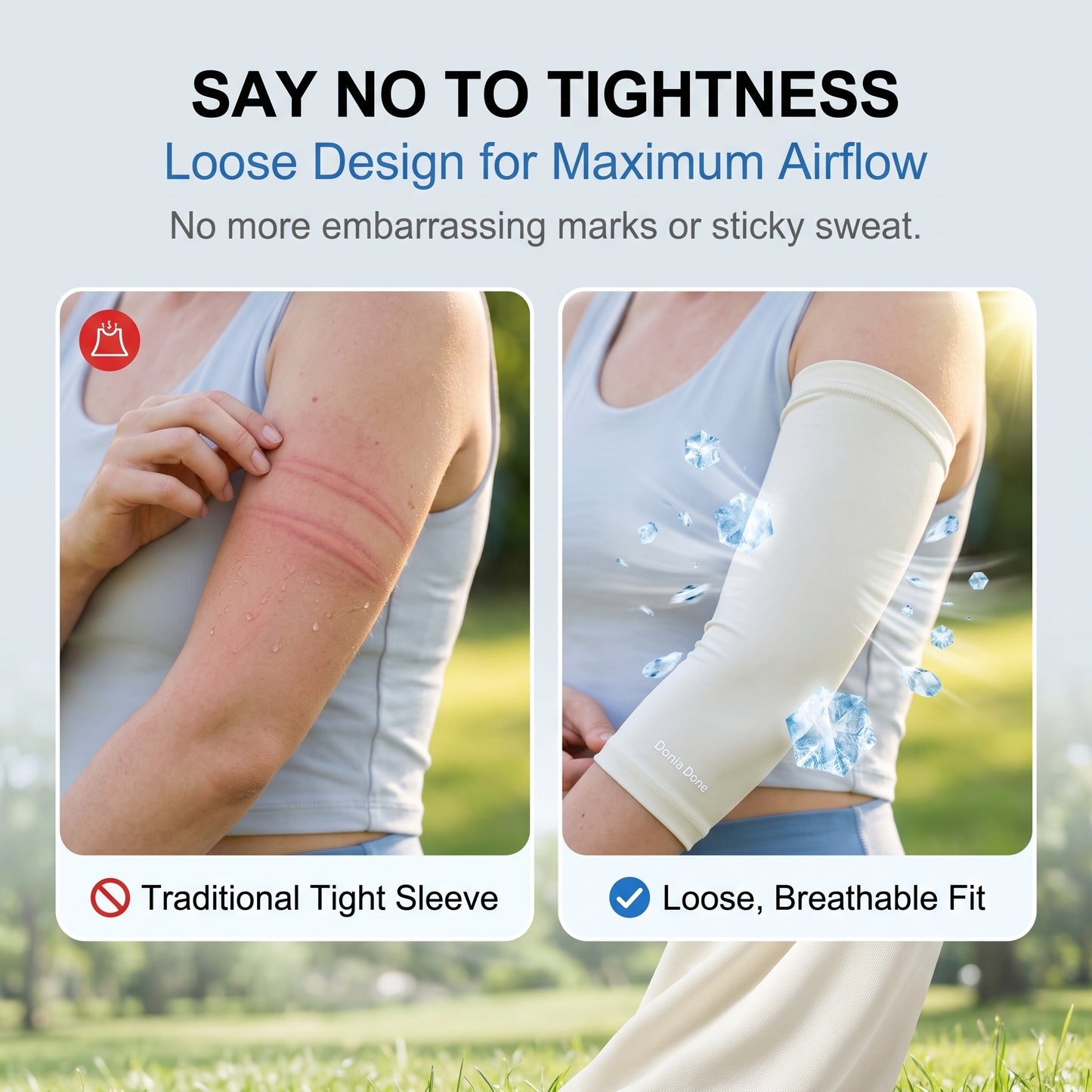 🧊50%off🧊2026 New Loose Oversized Ice Silk Sun Protection Arm Sleeves, Thin UV Protection Cooling Sleeves for Summer