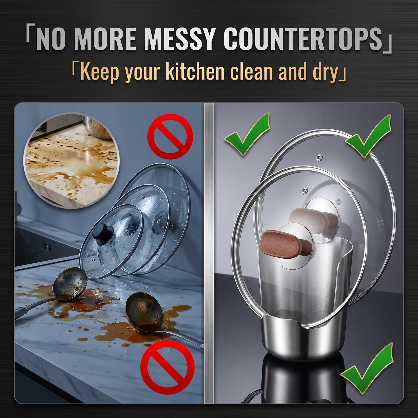 💎 Buy 2 Get 1 Free for a Limited Time! 💎 Stainless Steel Spoon Holder – Rust-proof, catches water droplets, a kitchen essential 🥄✨