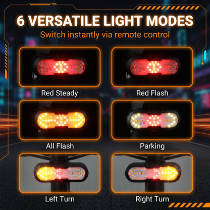 🚲 Half-price offer for the first 50 customers 💡 Smart bike safety light (with wireless remote) — multi-mode, USB rechargeable, safe and reliable ✨