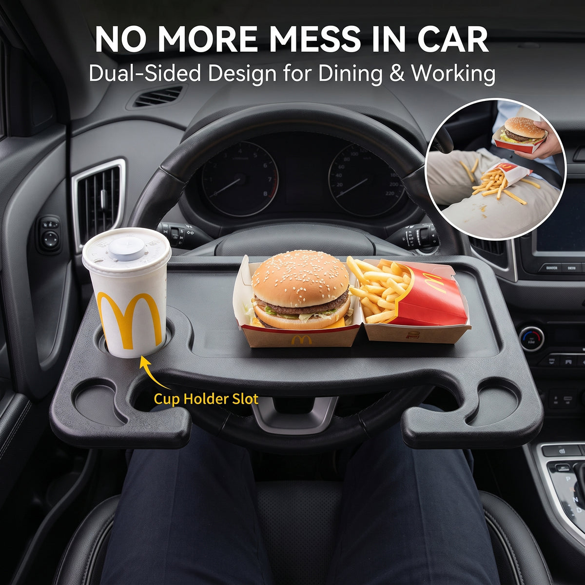 🔥Hot Sale🔥Multifunctional Steering Wheel Dining Table Car Steering Wheel Tray