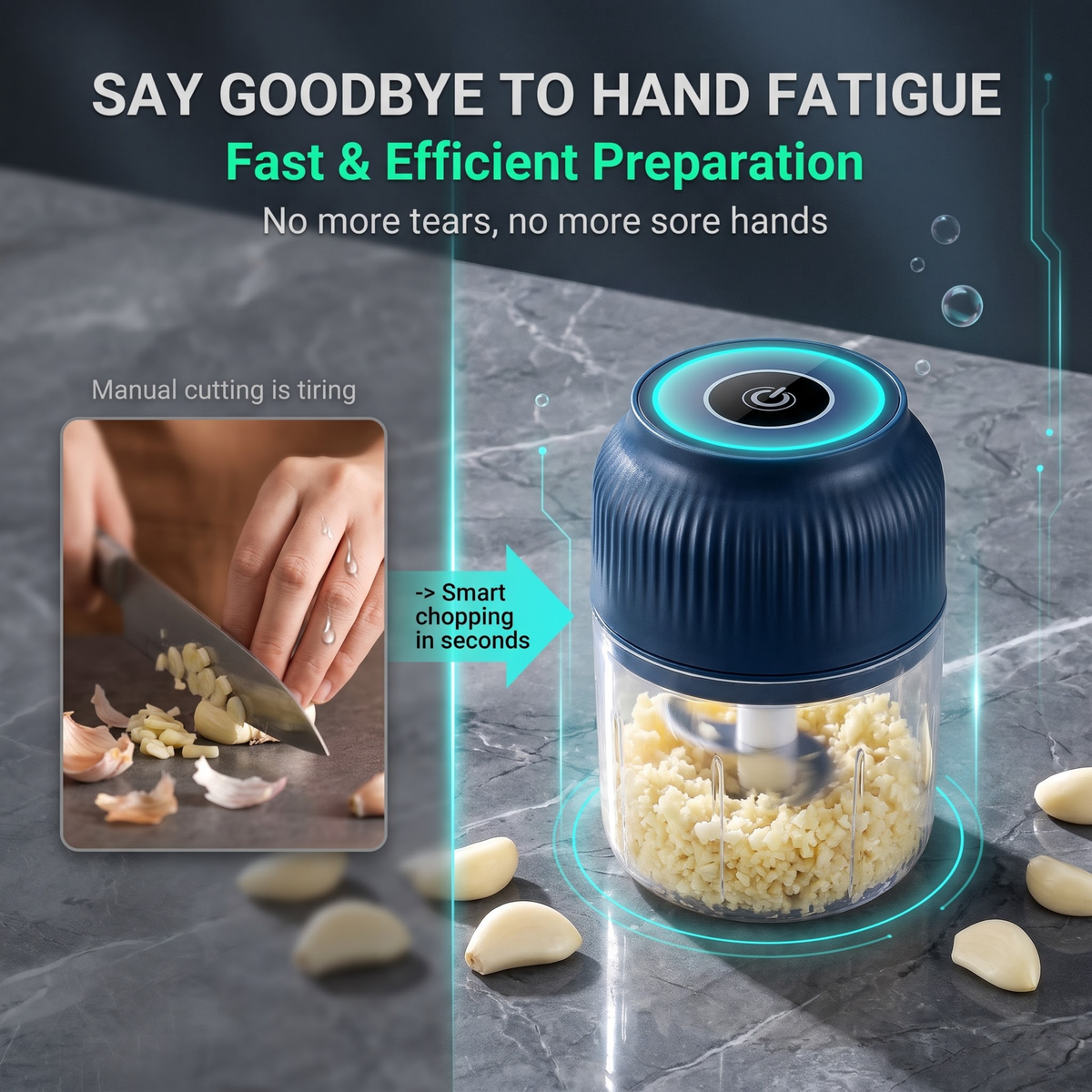 👶🥕🍎 LIMITED-TIME 50% OFF! 4 Blades Versatile Electric Mini Chopper – Grind, Mince, Puree – Stainless Steel Blades, Easy Clean – Great for Baby Food, Salsa, Dips, and Dressings 🧑‍🍳✨