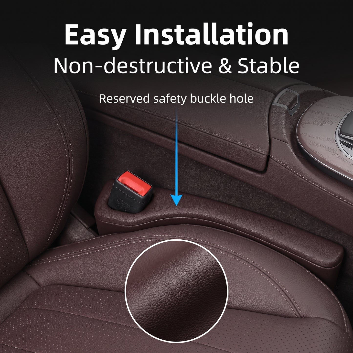 🔥Sales up to 50% off🔥 Universal Car Seat Gap Filler Strip – Anti-Drop Pad with Seatbelt Slot