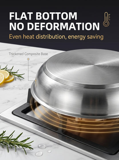 🔥Today’s Special‑ 50% OFF🍳 Premium Stainless‑Steel Steak Frying Pan with Lid