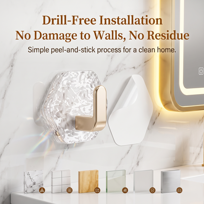 🔥Limited-time 50% off✨Glacier-patterned bathroom wall-mounted hooks - no drilling required