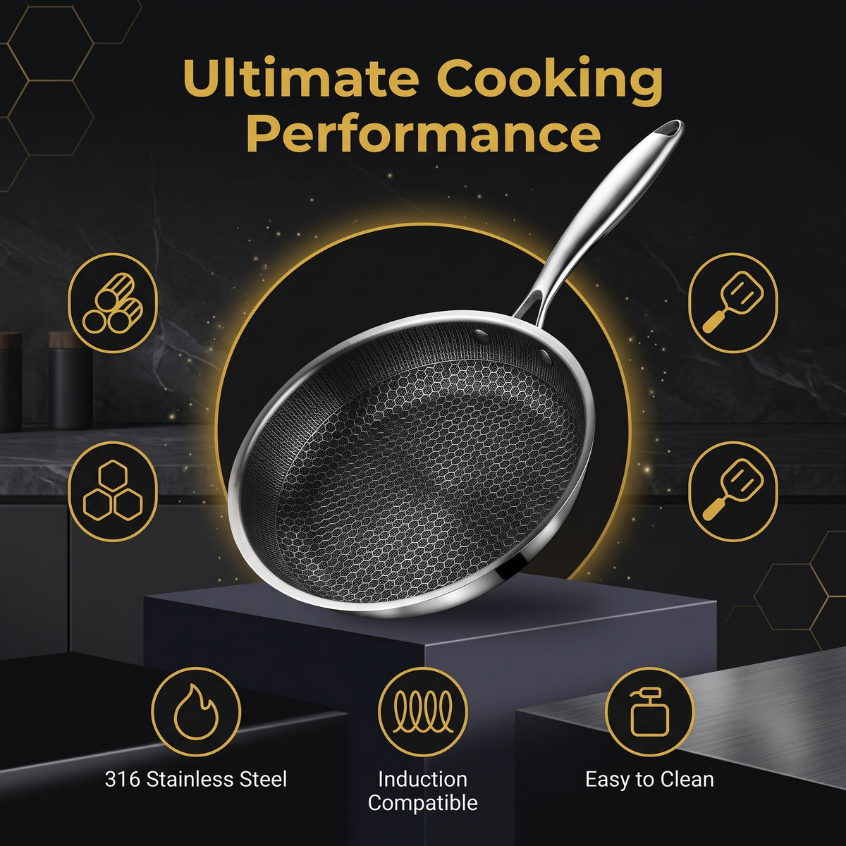 🥳2026 HOT SALE💅Stainless steel non-stick frying pan