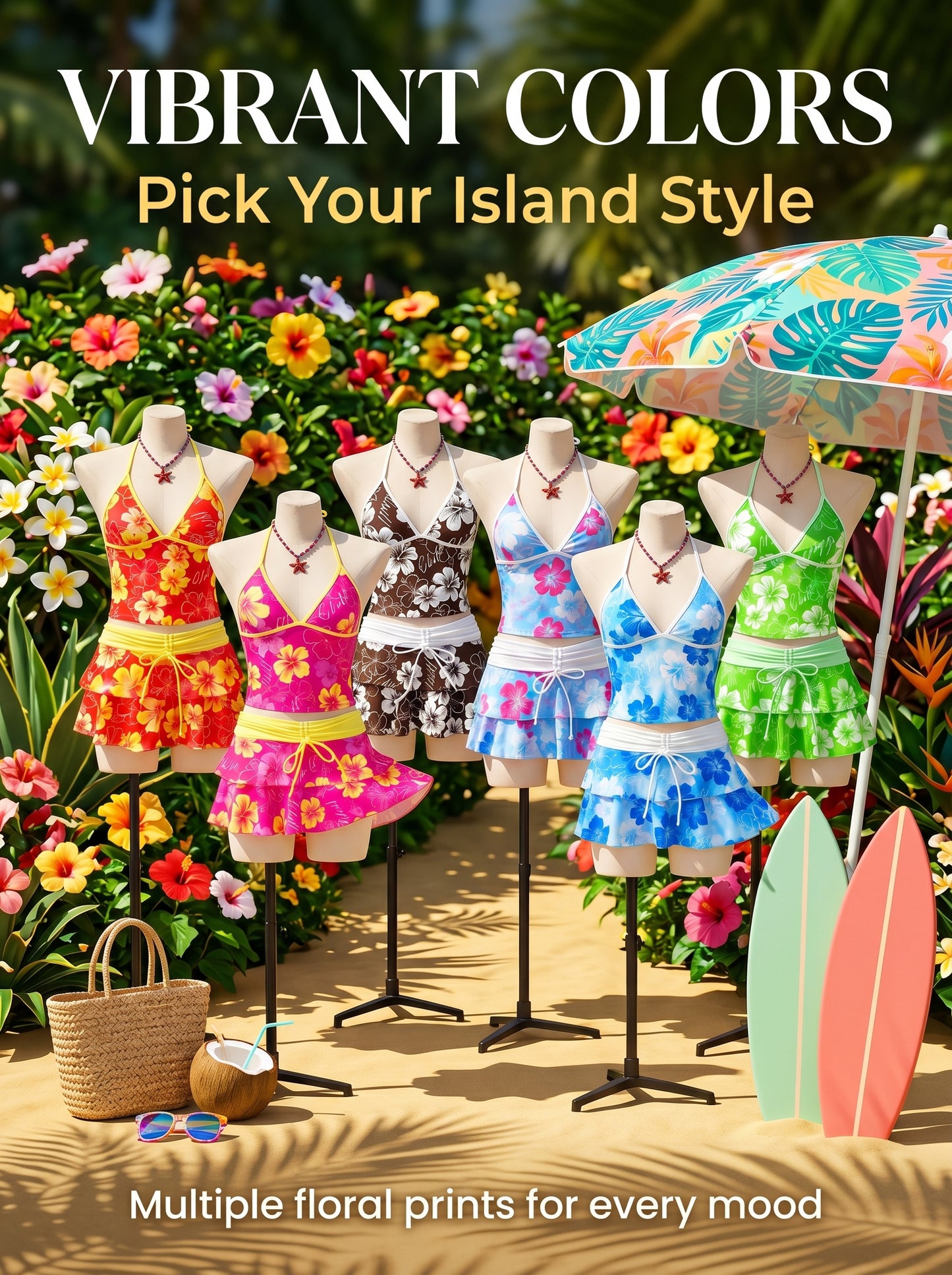 💞2026 HOT SALE💞Summer Beach Festival Print Halter Bikini Set