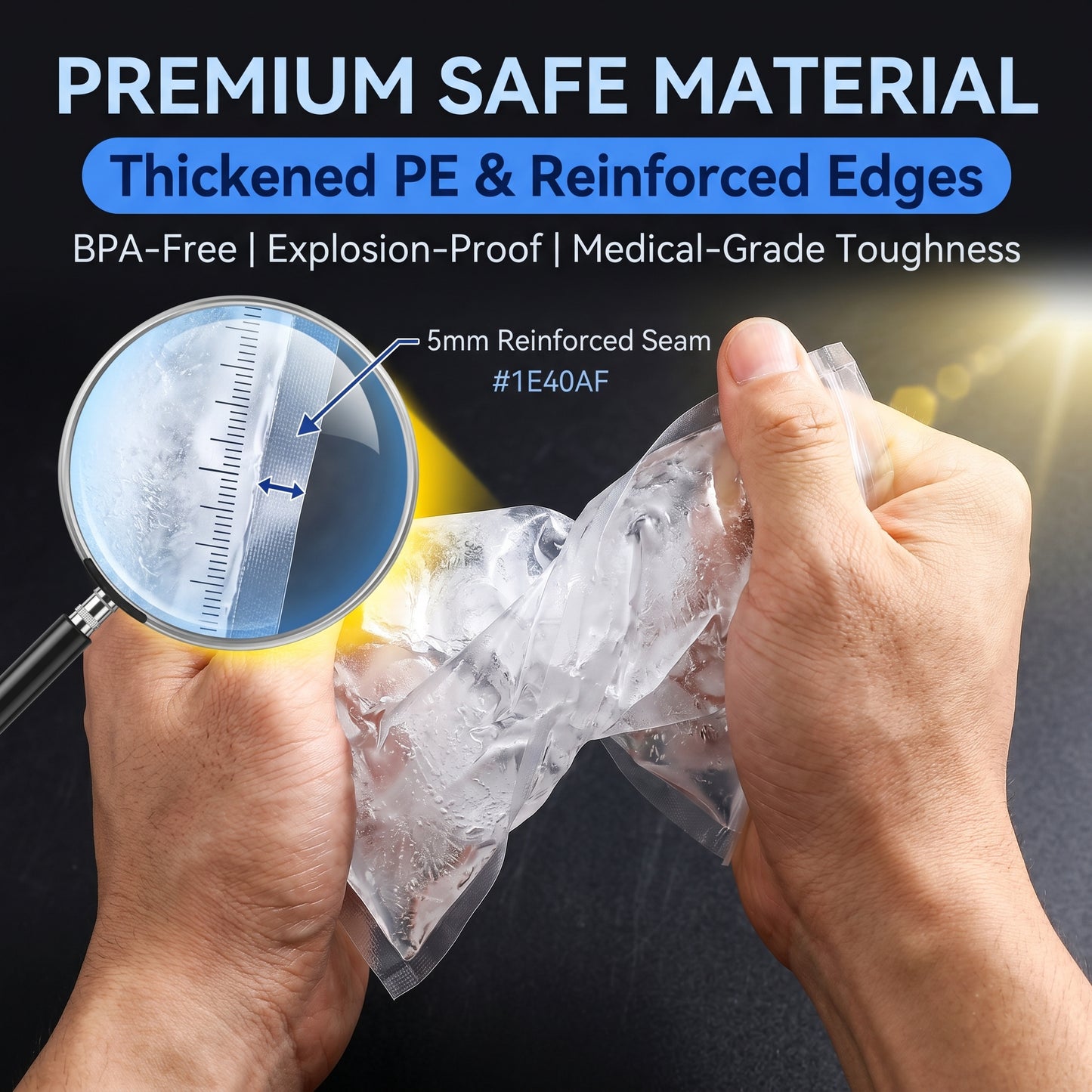 ✨50%off 🧊100% Non-Toxic Food-Grade Ice Popsicle Bags - Premium Pure PE Self-Sealing Ice Candy Pouches, Odorless & Safe DIY Freezing Trays for Baby Puree & Fruit Juice