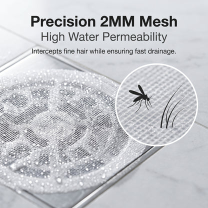 ✨50%off✨Disposable Shower Drain Hair Catcher | 10x10cm Waterproof Mesh Stickers for Bathroom & Kitchen (50/100 Pack)