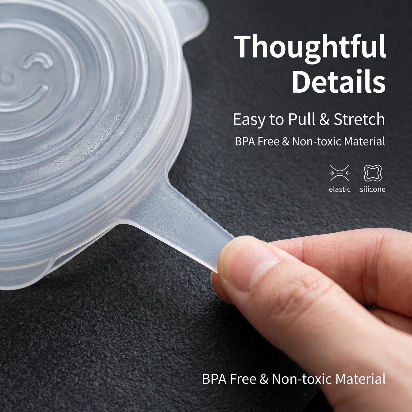 ✨Buy 1 Get 1 Free✨6-Pack Food Grade Silicone Stretch Lids | Reusable Leak-Proof Microwave & Freezer Safe Elastic Covers for Bowls, Cups, Plates & Fruits (Fits Square & Round)