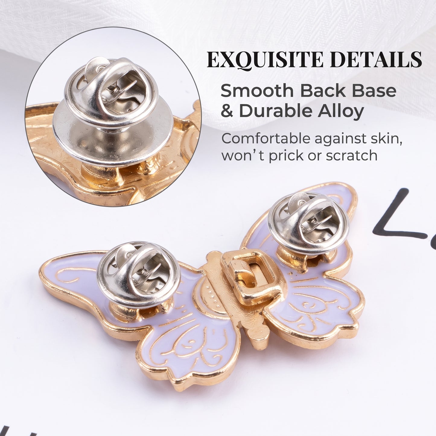 ✨Buy 1 Get 1 Free✨2-Piece Butterfly Pearl Waist Tightener Pins | No-Sew Detachable Adjustable Buckle Set for Jeans, Skirts & Pants | Instant Pants Waist Size Reducer Jewelry