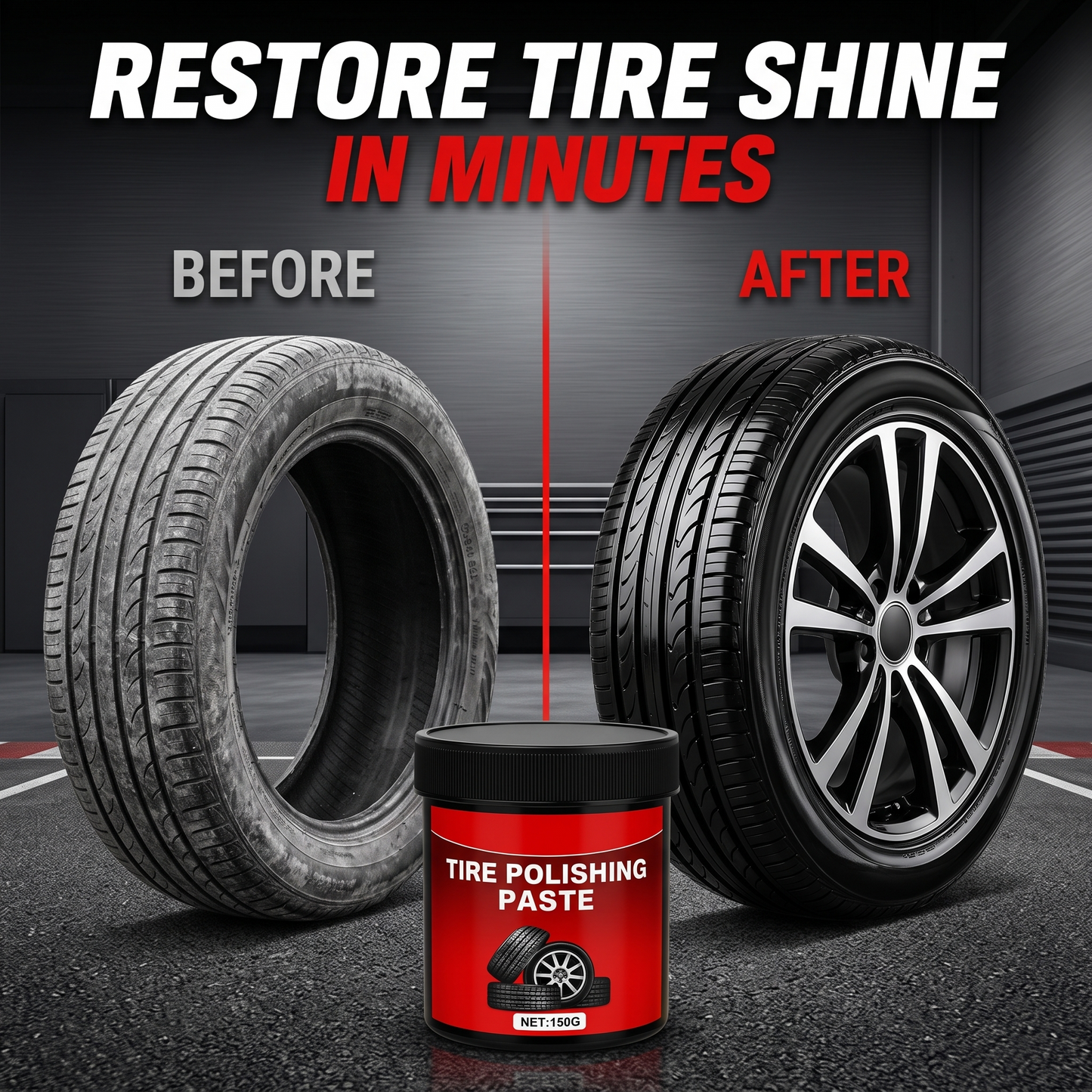 🚗 BUY 1 GET 1 FREE✨ Tire Wax – Restores Black Gloss, Blocks UV, Repels Dirt & Easy Quick🛞