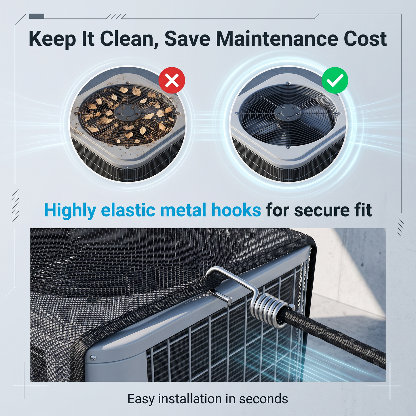 📢📢50% OFF !! ⏰Outdoor Air Conditioner Protective Mesh Cover