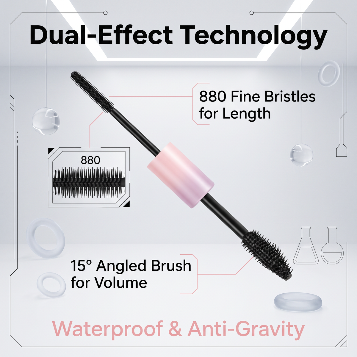 🔥Buy 1 Get 1 Free🔥Barbell Double-Ended Mascara: Waterproof, Sweatproof, Lengthening, and Curling