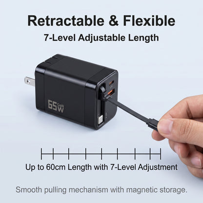 ✨Buy 1 Get 1 Free✨65W fast charging retractable cable charger head