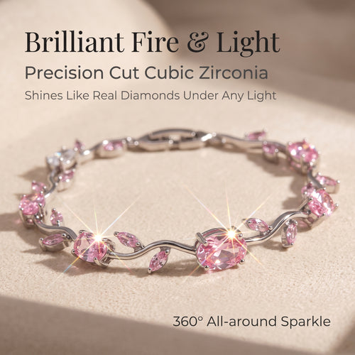 ✨50%OFF✨18K Gold Plated Micro-Pave Zirconia Bracelet | Luxury Sparkling Branch Vine Cuff Wristband | Adjustable Sliding Clasp Elegant Jewelry Gift for Women