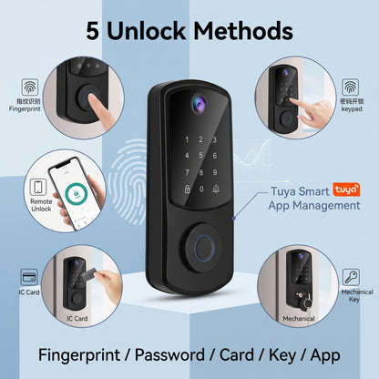 🔥First 100 orders get 50% OFF!🔥Automatic Fingerprint Smart Lock with Cat Eye Capture, Password Spherical Auxiliary Door Lock