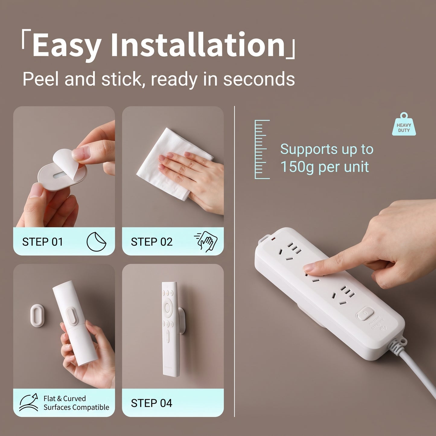 🔥Buy 1 Get 1 Free 🔥Wall Mount Magnetic Silicone Holder, Drill-Free Adhesive Hook for Air Conditioner & TV Remote Controls