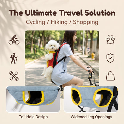 🔥50%off🔥Linen Cotton Chest Pet Backpack | Hands-Free 4-Leg Dog & Cat Carrier for Walking Travel