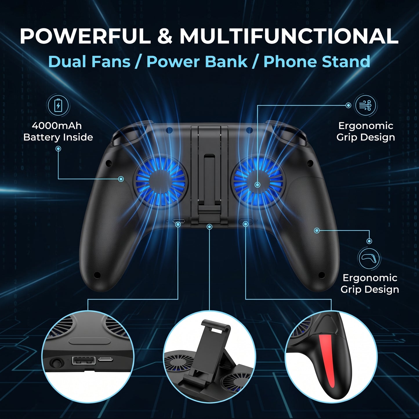 🔥Today’s Special🔥2 In 1 Phone Cooler with 4 Finger & 6 Finger Gaming Trigger Auxiliary Tool