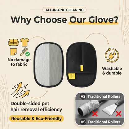 ⏰50%‑OFF Today‑Only｜Extra‑Thick Static Pet‑Hair Remover Glove, Cat Grooming Glove