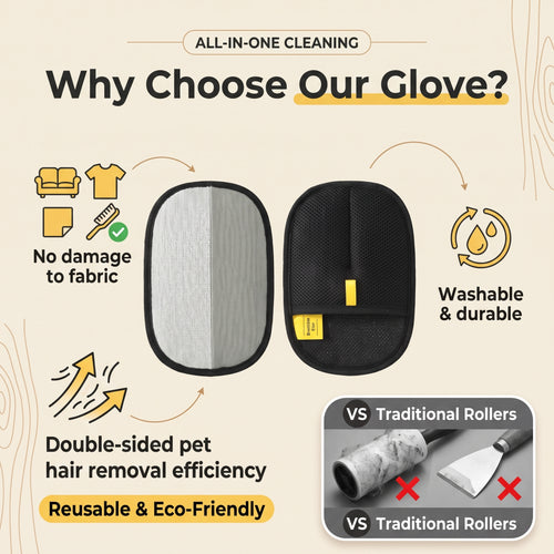 ⏰50%‑OFF Today‑Only｜Extra‑Thick Static Pet‑Hair Remover Glove, Cat Grooming Glove