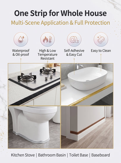 🔥50% OFF Today Only 6‑M Self‑Adhesive Waterproof Decor Caulk Strip