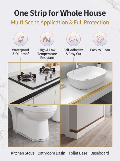 🔥50% OFF Today Only 6‑M Self‑Adhesive Waterproof Decor Caulk Strip